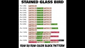 Stained Glass Bird C2C & Tapestry Crochet Pattern & Chart Magic Yarn Pixels