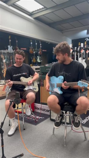 Shergold Telstar Standard ST-14 in Champagne Gold & Pastel Blue 🔥 The Telstar is designed in the UK by British guitar luthier Patrick James Eggle and matches great specification with a stylish and inimitable design. Check these out now online or in store 🎸 AMPS: Blackstar St James JJN 50 Stack & Blackstar TV-10 A Combo #absolutemusic #shergold #shergoldguitars #lefthandedguitar #leftyguitar #blackstaramps | Absolute Music