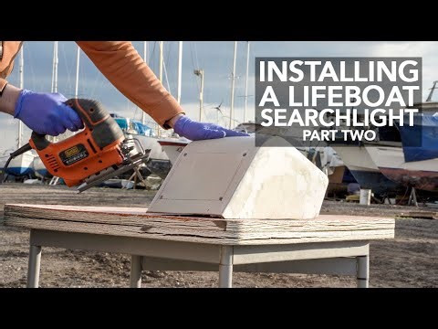 Lifeboat Conversion Ep39: Adding a remote control searchlight. Progress on fibreglass housing [4K]