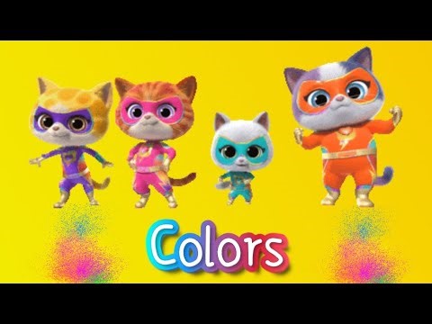 Stacking Colors 🎨 Cups with Super Kitties Bitsy Ginny | Kids & Toddler Learning Video