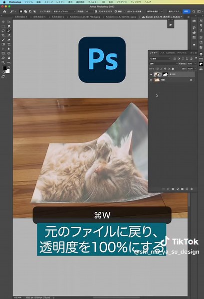 【Photoshop】ワープを使って画像挿入 #Photoshop #tutorial #フォトショップ #テクニック #チュートリアル #フォトショ #フォトショップ講座