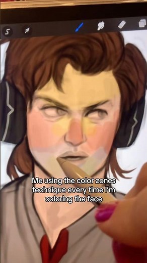 I love using color zones technique for color the face #procreate #digitalart #coloringtutorial
