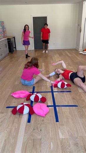 TIC TAC TOE Red vs. Pink Edition! #fun #challenge #games | Rudy Randall