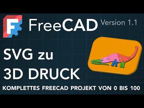 Von SVG zu 3D-Druck: Dino-Puzzle Schritt für Schritt in FreeCAD