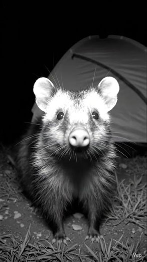 CCTV Camera Captures a Opossum Near the Night Campsite at Night October 24, 2025Time: 02:14:38 AM