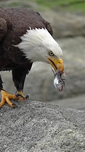 What the hake? It’s hard to eat without hands. During the hake run eagles scoop these fish up by the dozens. They usually eat them on the wing but this one decided to swallow its catch on the bank. No, it’s not AI.
