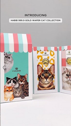 HABIB INTRODUCING 999.9 Gold Wafer Cat Collection In 5 Adorable Designs