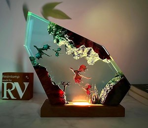 Handmade Fire and Ice Dragon Lamp: 3D Resin Wood Home Decor, Lighting Home Decor, Valentines Day Gift, Christmas Gift, Fantasy Decor - Etsy Australia