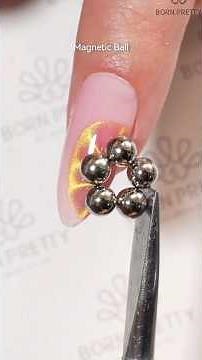 Lemon nails with magnetic beads #nails