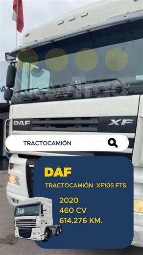 Newtrac Camiones y Remolques on Instagram: "¡Aumenta tu flota con un europeo DAF! 🚛🇪🇺 El DAF XF105, año 2020, es un tractocamión diseñado para largas distancias con transmisión automática y 460 HP ¡el control y la potencia están asegurados! 🔹 Año: 2020 🔹 Modelo: XF105 FTS 🔹 Potencia: 460 CV 🔹 Tracción: 6x2 🔹 Cabina: Frontal 🔹 Transmisión: Automático 🔹 Kilometraje: 614.276 🔹 Referencia: #PF97 📍 Disponible en: Sala de ventas Buin, Ruta 5 Sur Caletera oriente N° 14. 🔗 Descubre más deta
