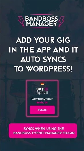 Bandboss Manager - WordPress plugin integration for your events