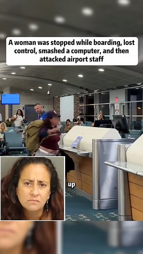 A woman was stopped while boarding, lost control, smashed a computer, and then attacked airport staff #crime #court #foryou #prisoner #courtroom #fpy #usa | Epic Laugh