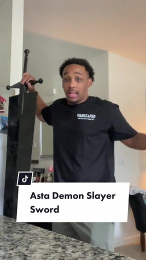 Asta Demon Slayer Sword 3D Printed #doubleeeproduction #eebaby #prop #blackclover #anime #asta #3dprinting #3dprint #propmaker #3dprintingcosplay #cosplay