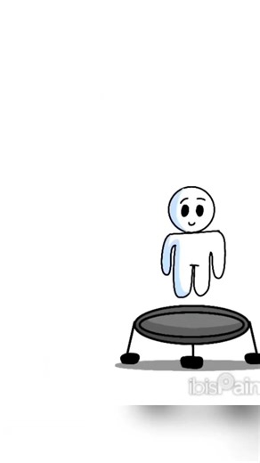 jumping on a trampoline #trampoline #animation #2Danimation #cartoon #funny #ibispaintx #shorts