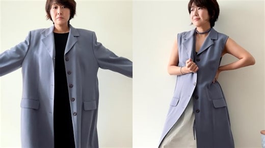 Thrift flip: Turn an oversized blazer into a chic vest dress | CBC Life