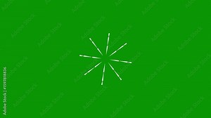 After Effects Firework Explosion Line Blast and Circular Spark Explosion Animation in 4K on Transparent Green Background