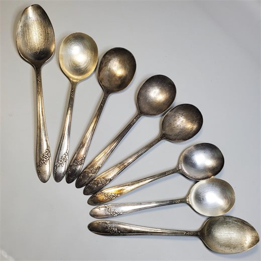 Vintage Tudor Plate Oneida Soup Spoon Set: Queen Bess II Stainless Dinnerware (AF#170) - Etsy