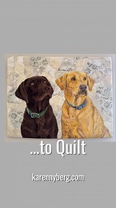 11K views · 226 reactions | This 2020 art quilt brought my two Labradors, Luke and Leo, to life using collage appliqué and heavy thread painting to blend colors, add details, and capture their personalities. One of my favorite projects! And a gift for @astro.doug. ❤️ #artquilt #labradorretriever #Quilting #karennybergart #textileart #doglover | Astronaut Karen Nyberg | Facebook