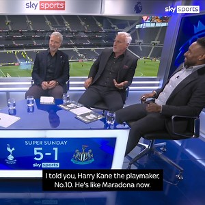 "I told you - Harry Kane, the playmaker, number 10, he's like Maradona now" 🙌 High praise from David Ginola for Harry Kane, who showed the quality of his link up play during Tottenham's 5-1 win over Newcastle. | Sky Sports