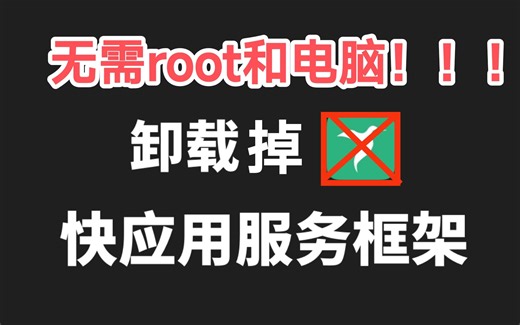 无需root、电脑，手把手教你用手机卸载掉快应用服务框架！！！（adb调试法）