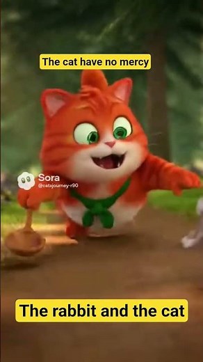 the cat and the rabbit #funny#cartoon#animated#cat video#rabbit video#viral