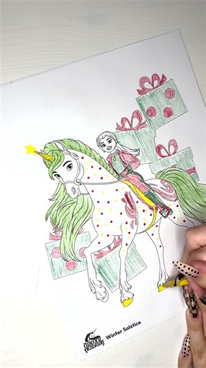 Bringing Isabel’s winter magic to the page 🎁⭐️ #unicornacademy #coloring
