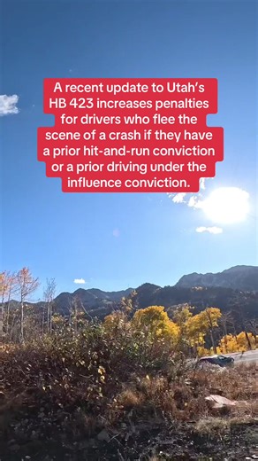Utah just made hit-and-run penalties tougher. If you have a prior conviction for DUI or hit-and-run, the consequences just got worse. Do you think this will actually make drivers stay at the scene? 🤔