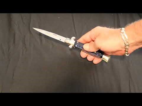 How to close a 9" switchblades automatic knife stiletto blade.
