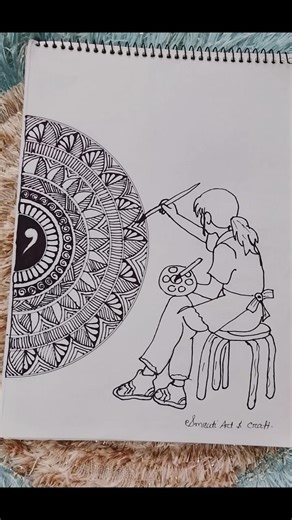 Mandala drawing || the girl draw a mandala #mandaladesign #girl