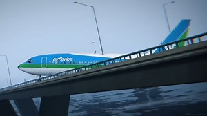 This passenger jet crashed into a bridge seconds after takeoff