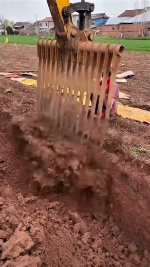 excavator rake bucket efficiency process #shorts