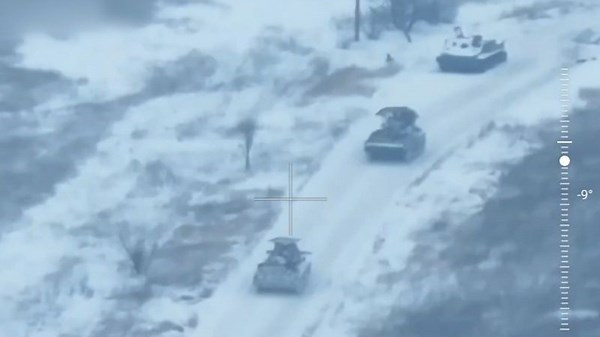 Video captures Ukrainian drone assaults on Russian troops