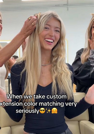 Baby steps🤗 @Emily Dobson @Coco Quinn Booking custom wxtendion clients now! Habitsalon.com @Habit.Shop @Habitsalon @Habithairx #hairconsultation #customextensions #habitsalon #orangecountysalon