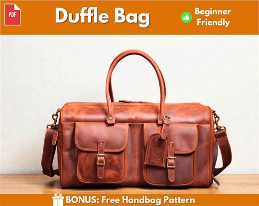 Leather Duffle Bag Pattern | Leather Pattern | Duffle Bag | Leather Bag Pattern | Travel Bag Pattern | Leather DIY | Large Bag Pattern - Etsy UK