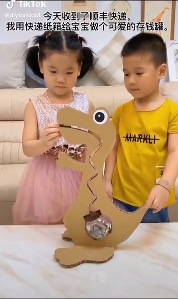 Create a Fun Dinosaur Piggy Bank with Cardboard
