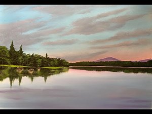 #367 water reflection scene, how to paint in acrylic