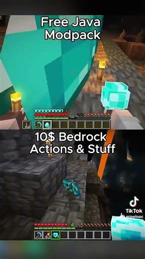 Different between bedrock and Java action and stuff #minecraft #gaming #minecraftanimation