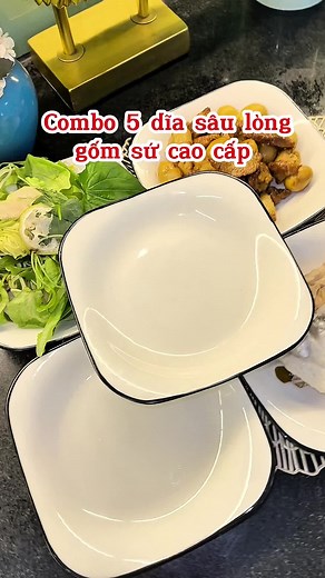 Combo 5 dĩa sâu lòng gốm sứ cao cấp #combo5diasaulong #diasaulonggomsucaocap #diasaulongdungsalad #bahoangflopreview