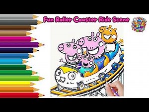 How to Draw a Fun Roller Coaster Ride Scene | Easy Art Tutorial for Kids | Draw with Me Kids"#kids
