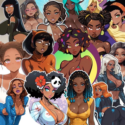 Black Anime Girl Sticker Pack *2025 Update* - Etsy