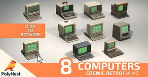 Low Poly Sci-Fi Luggable Computer Pack (8 Models) - Retro 80s Terminals | 3D Electronics | Unity Asset Store