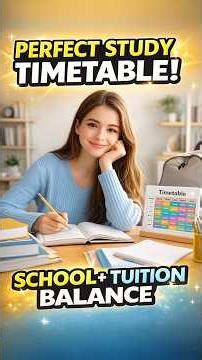 Best Study Timetable to Manage School and Tuitions 😱 | #studytipsforexam #study #studytips #shorts