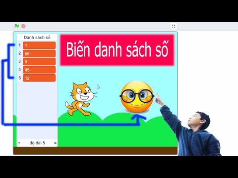 Bài tập biến danh sách Scrach - Hiển thị các phần tử trong biến ra màn hình