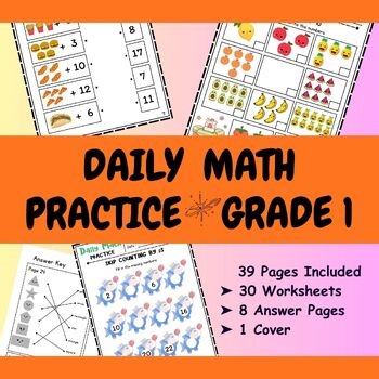 Daily Math Practice Worksheets for Grade 1 | Color Edition | With Answer Key