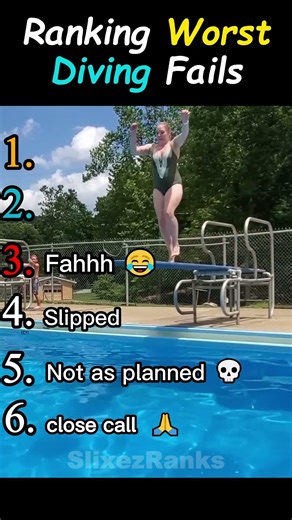 Ranking Worst Diving Fails 💀 #diving #fail #funny #top5 #funnyfailsranked