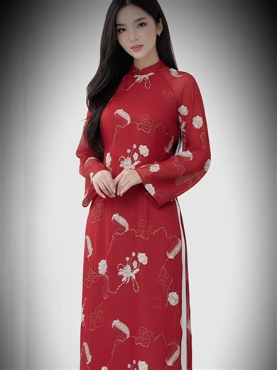 Áo dài 4 tà thêu kim tuyến cực sang cho mấy bà diện Tết này nè! ✨ Bấm vào giỏ hàng màu vàng mua ngay kẻo hết nhen. #aodaitet #trending