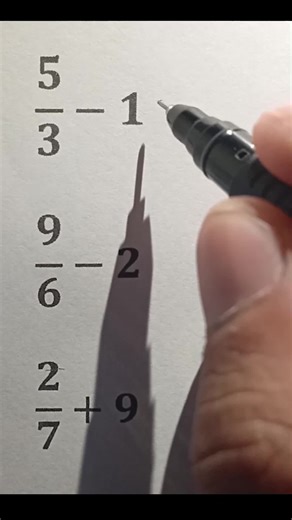 Easy Math: Subtracting Whole Numbers from Fractions! #subtraction #matematica #mathteacher #math #fraction