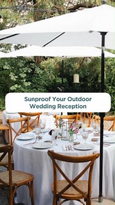 Late Summer & Early Fall weddings can end up on some HOT days 🥵 Here are a few wedding planning tips to beat the heat on the Big Day. 👉🏼 Set up shaded areas with sun shades or large umbrellas 👉🏼 Provide sunscreen stations where guests 👉🏼 Hand out parasols to guests as they arrive 👉🏼 Use Drapes for Shade Instead of Tents Head to TableclothsFactory for all of your wedding planning needs! #WeddingSeason #SummerWedding #FallWedding #outdoorwedding #DIYwedding #tableclothsfactory #weddingpla