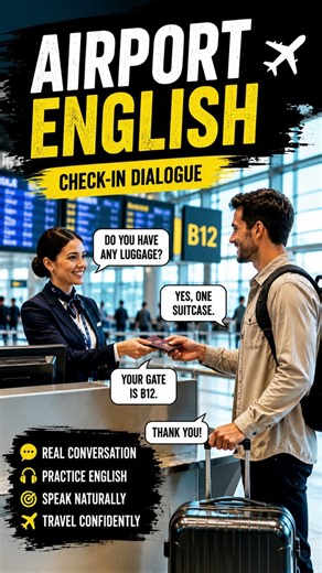 Airport English Real Check In Conversation