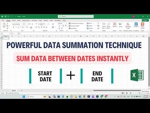 Advanced Excel Trick: SUM Between Dates Instantly | Powerful Data Summation Technique